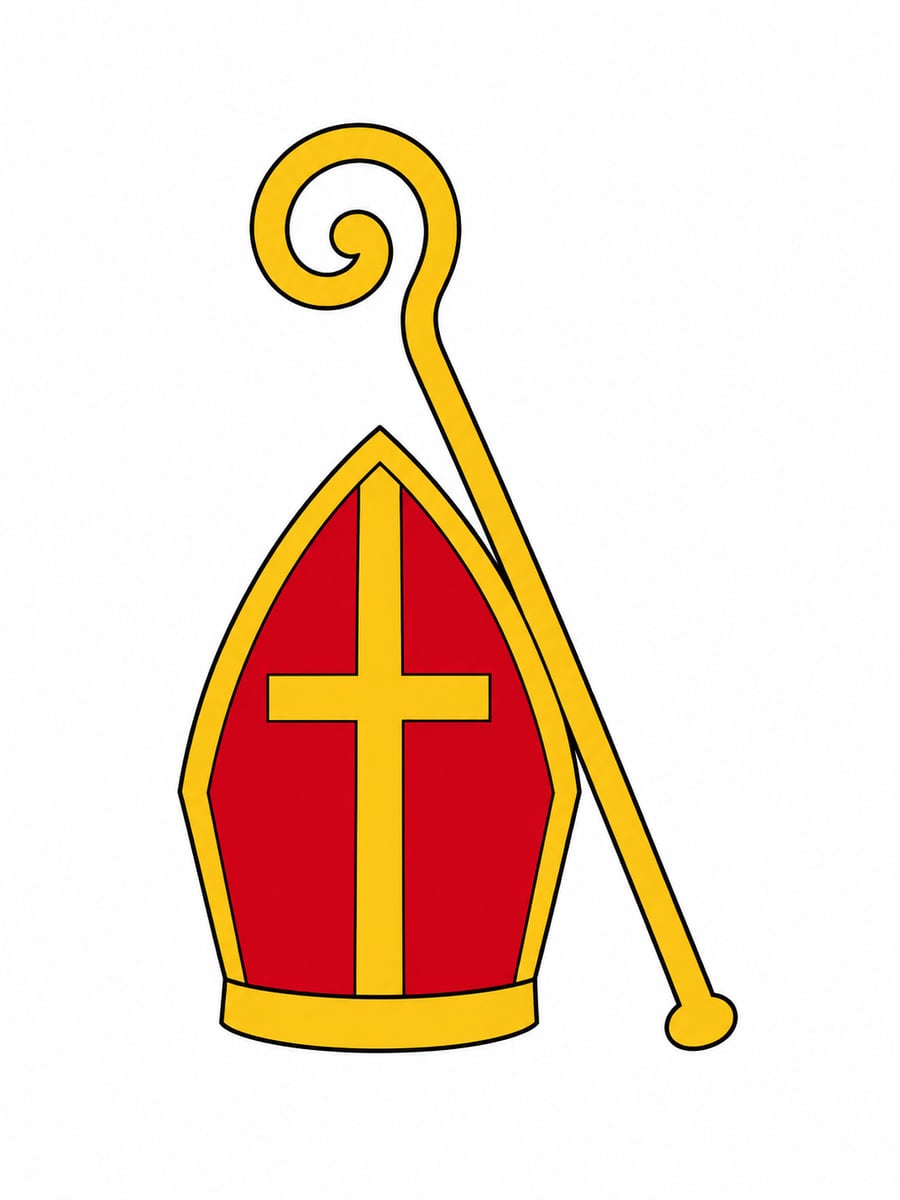 Sinterklaasplaatje zonder tekst – mijter en staf, plaatje zonder tekst voor bij een gedicht