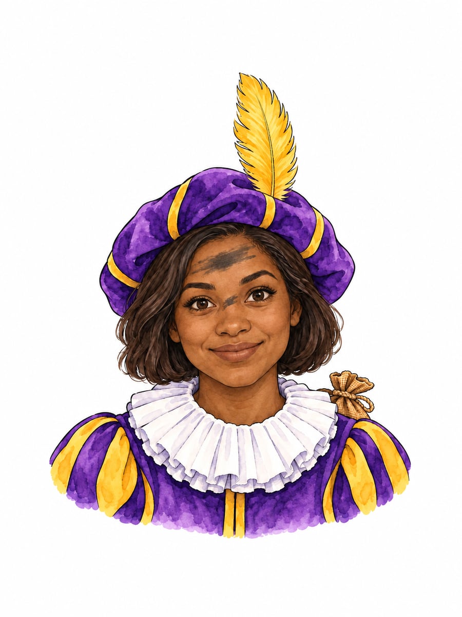 Sinterklaasplaatje zonder tekst – roetveegpiet lacht, plaatje zonder tekst voor bij een gedicht