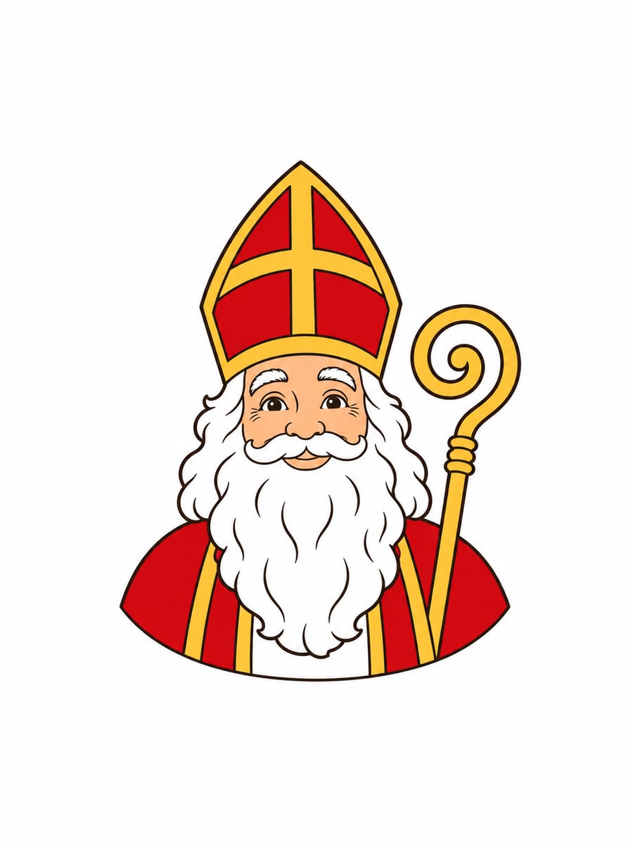 Sinterklaasplaatje zonder tekst – sinterklaas met mijter, plaatje zonder tekst voor bij een gedicht