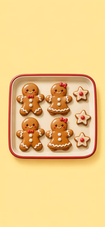 Gingerbread Cookies on a Tray, phone wallpaper with no text