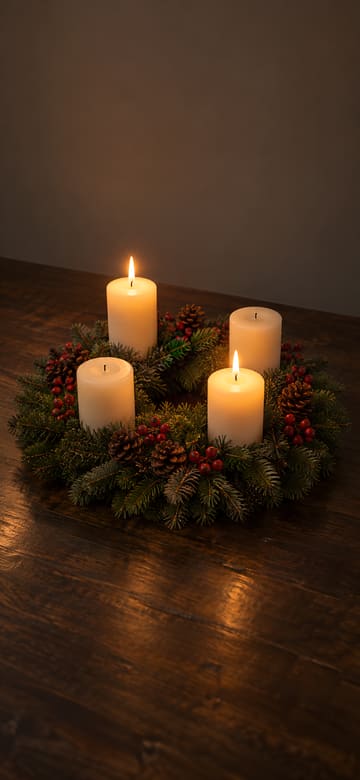 Advent Wreath with Four Candles, phone wallpaper with no text