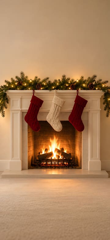 Stockings on a White Mantel, phone wallpaper with no text