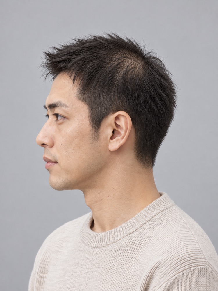 髮量少・頭頂稀・39 歲剪軟莫西干