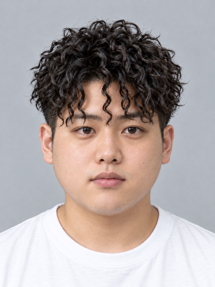 圓臉・19 歲剪螺旋燙