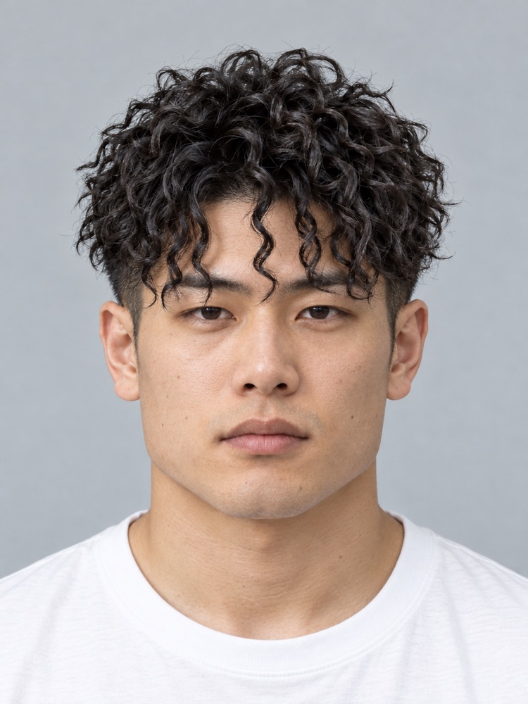 方臉・27 歲剪螺旋燙