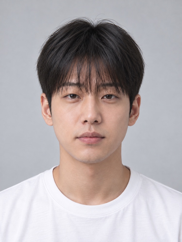 鵝蛋臉・33 歲剪空氣瀏海・男