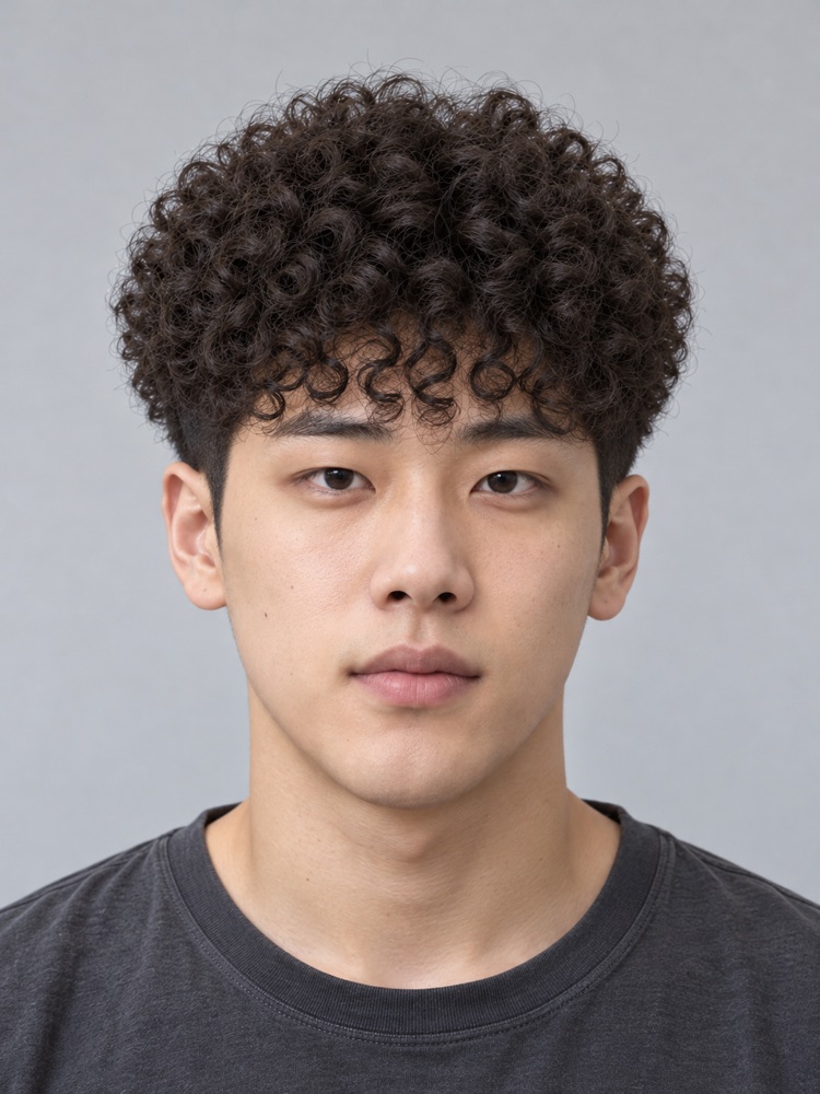 髮量多・頭比較大・23 歲剪男生羊毛捲