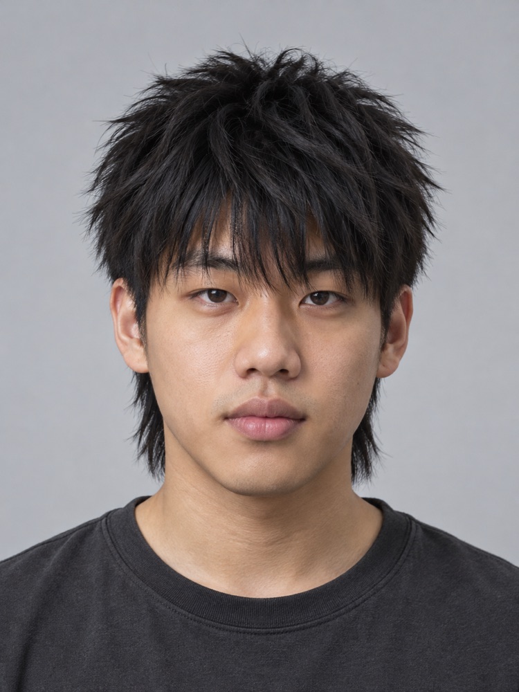 髮質硬・22 歲剪男生狼尾頭