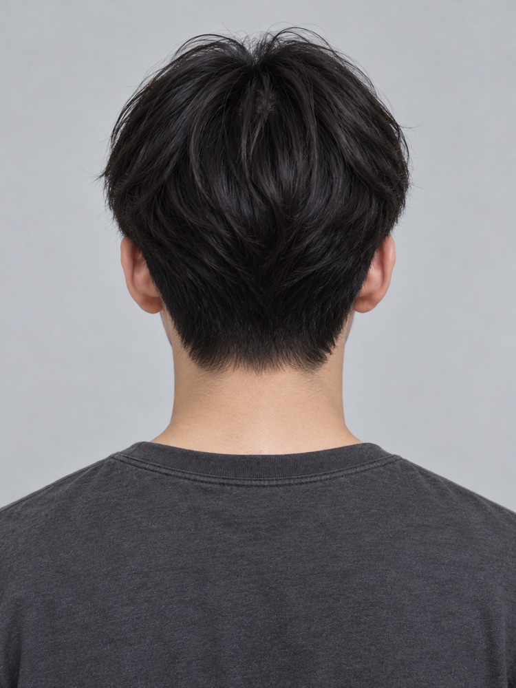男生中分背面
