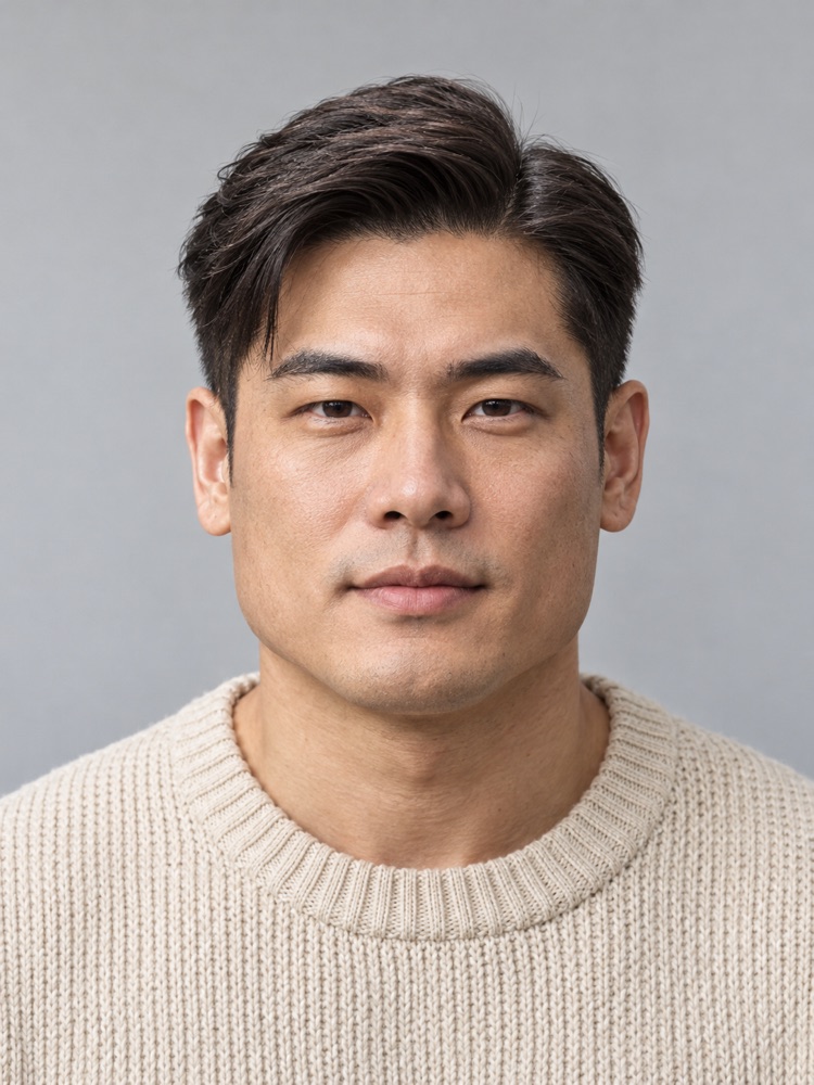 方臉・37 歲剪老錢風・男