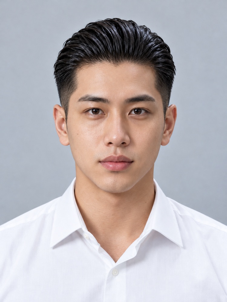鵝蛋臉・23 歲剪油頭(大背頭)