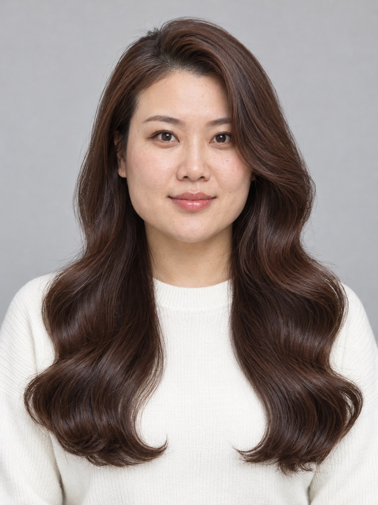 方臉・下顎寬・34 歲剪韓系大波浪
