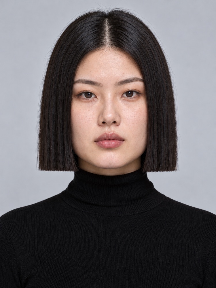 方臉・下顎寬・23 歲剪一刀切