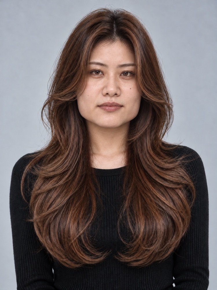 方臉・下顎寬・33 歲剪蝴蝶剪
