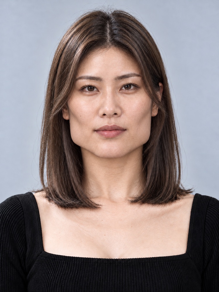 方臉・顴骨高・35 歲剪鎖骨髮