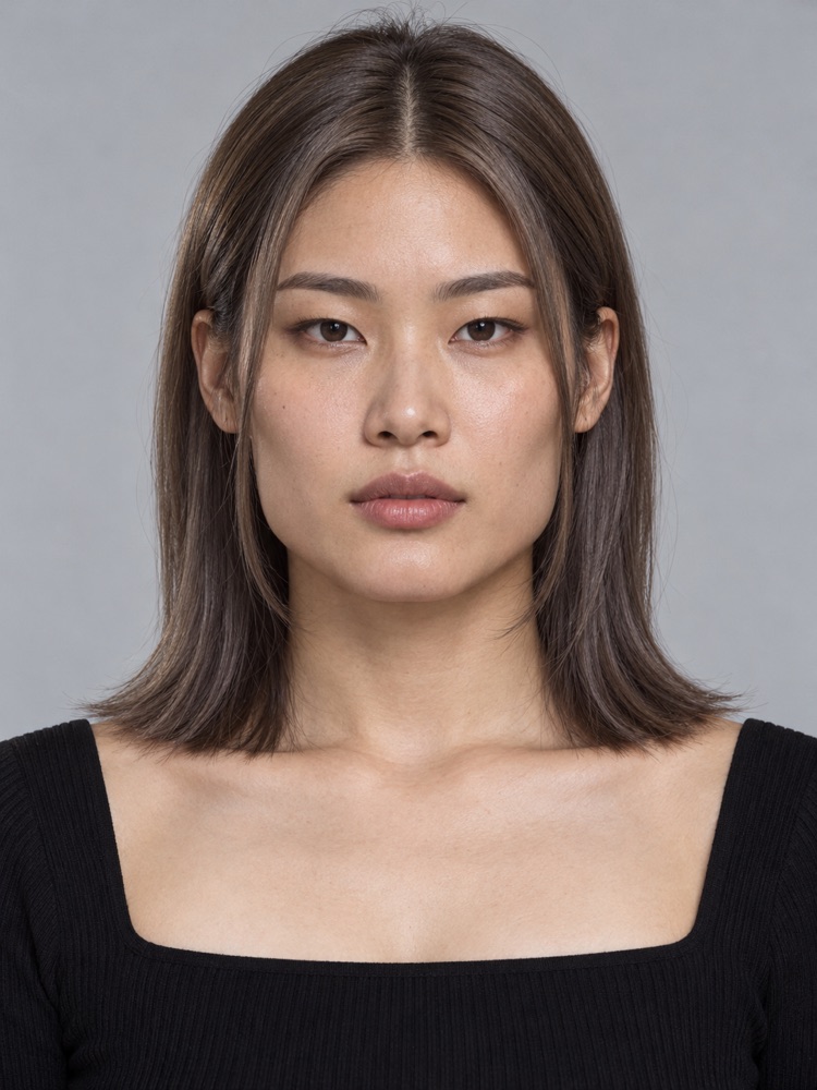 方臉・顴骨高・23 歲剪鎖骨髮