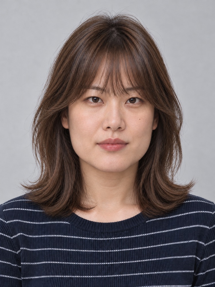 方臉・下顎寬・35 歲剪法式瀏海