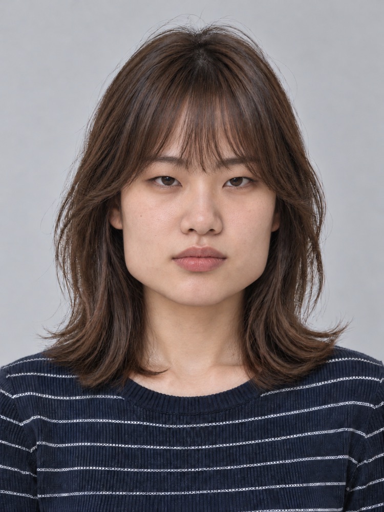 方臉・下顎寬・25 歲剪法式瀏海