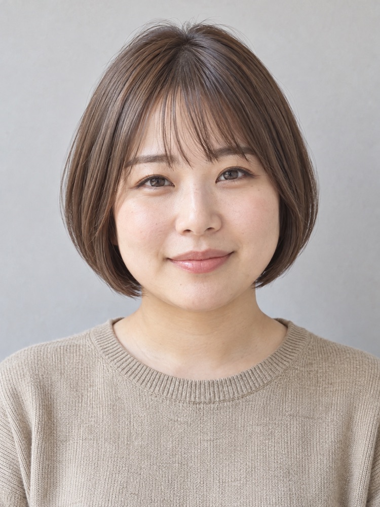 圓臉・28 歲剪圓弧短鮑伯