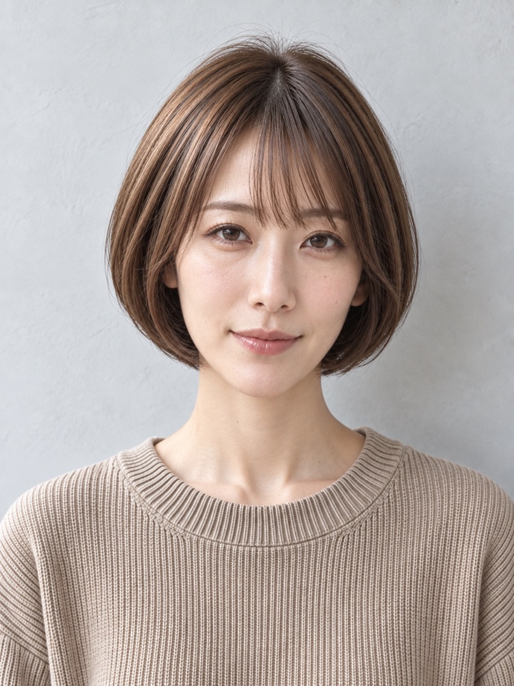 倒三角臉・33 歲剪圓弧短鮑伯