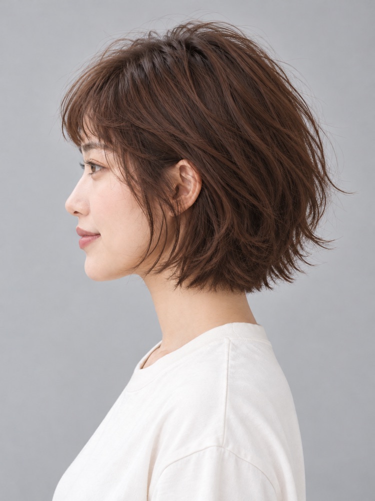 小貓短髮側面