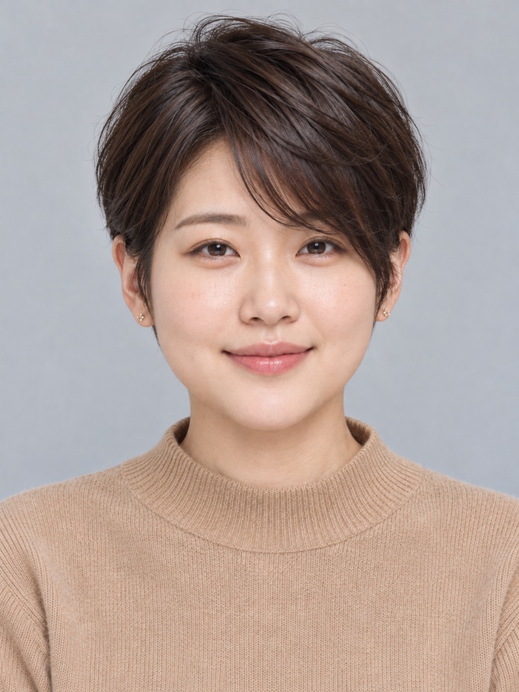 圓臉・26 歲剪精靈短髮