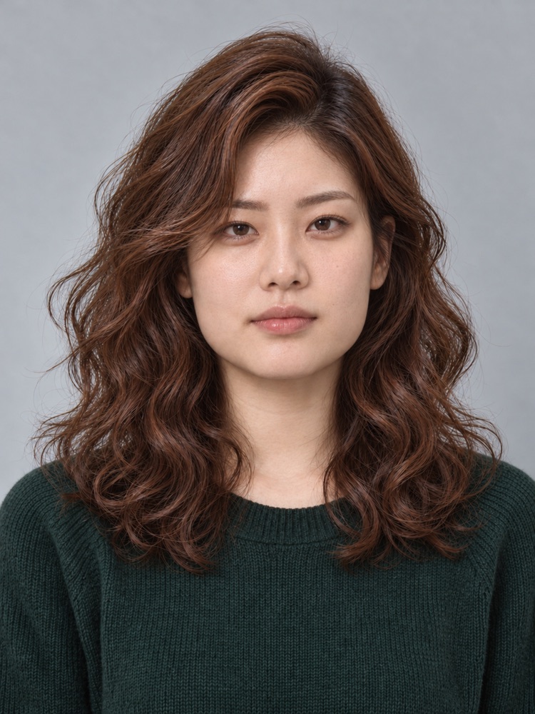 方臉・23 歲剪復古捲燙