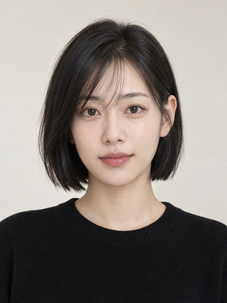 IU 同款：塞耳後的下巴短髮（虛構模特兒）