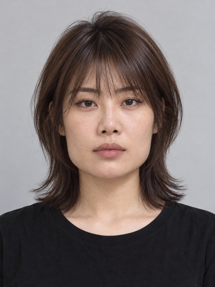 方臉・下顎寬・30 歲剪狼尾頭