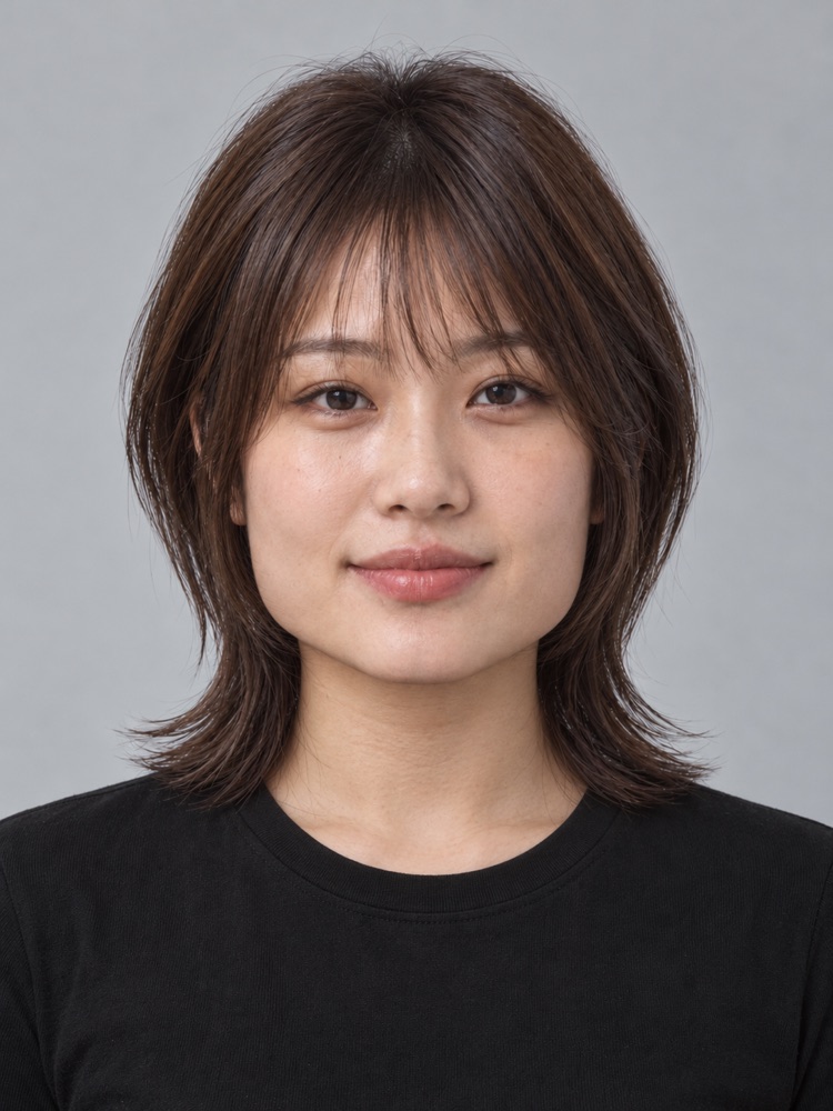 方臉・下顎寬・25 歲剪狼尾頭