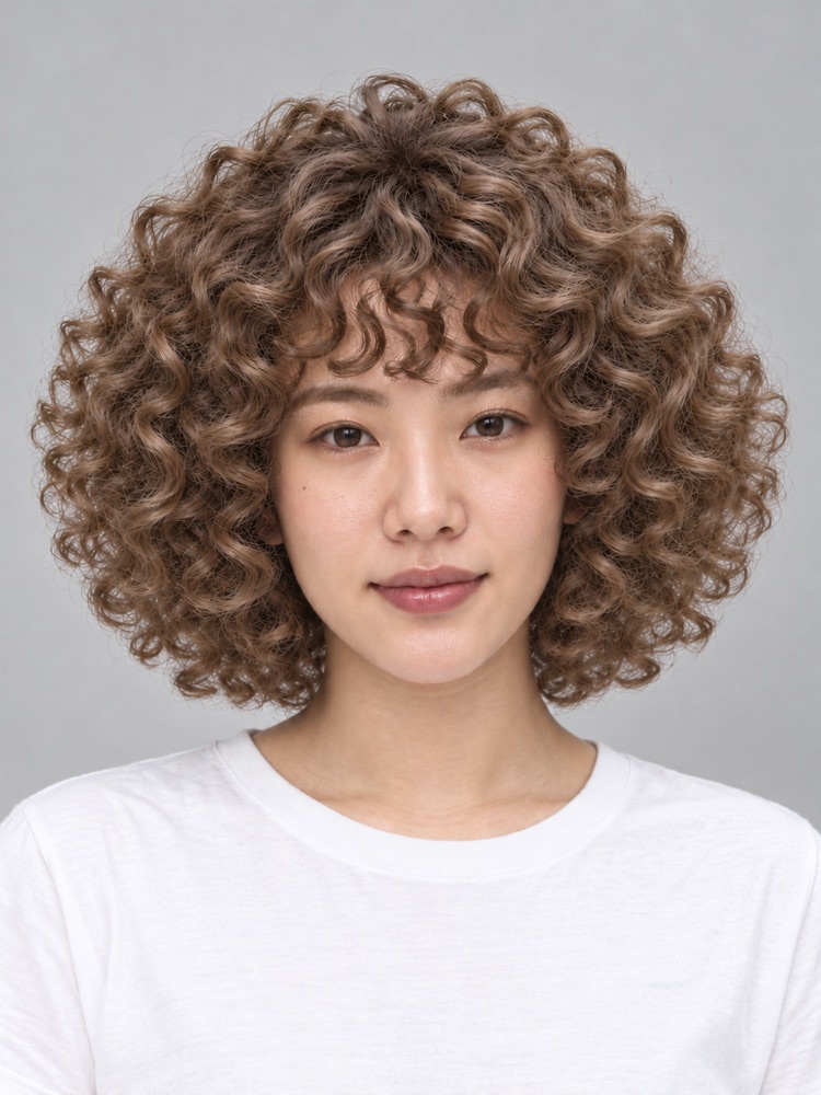 髮量多・粗硬髮・28 歲剪羊毛捲