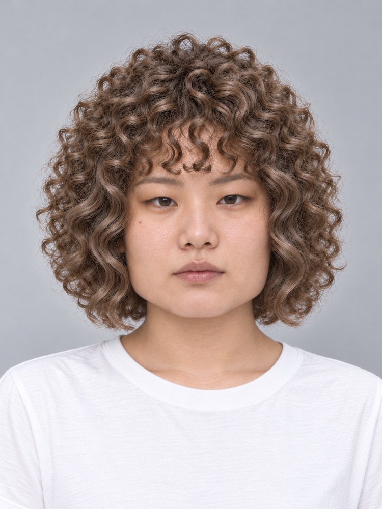 方臉・下顎寬・24 歲剪羊毛捲