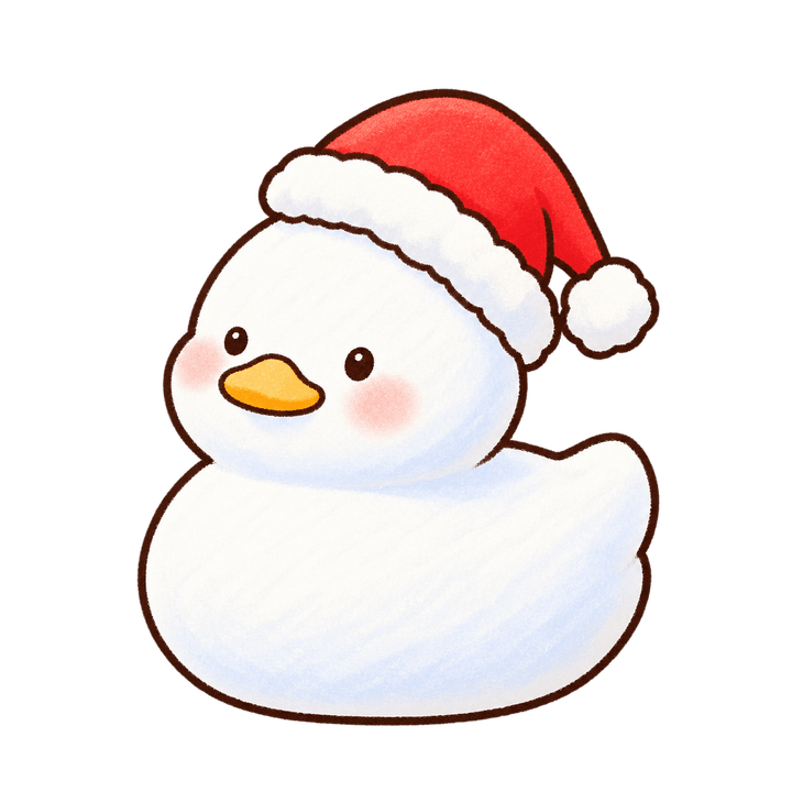 산타 모자를 쓴 눈오리 크리스마스 일러스트 (투명 PNG)