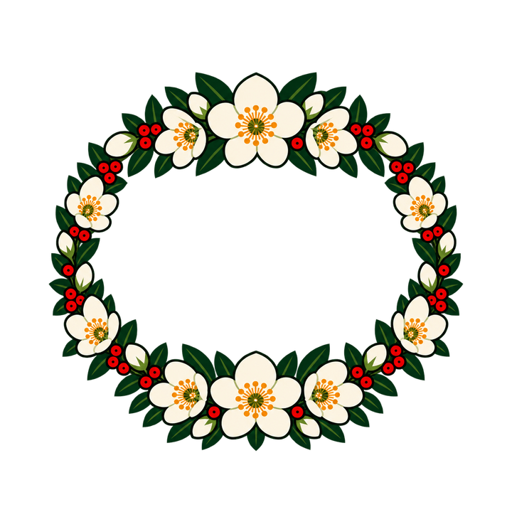 Ovaler Christrosen-Rahmen – Weihnachten Clipart, transparentes PNG