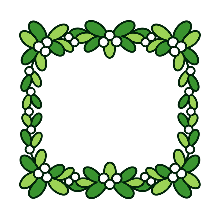 Rahmen aus Mistelzweigen – Weihnachten Clipart, transparentes PNG