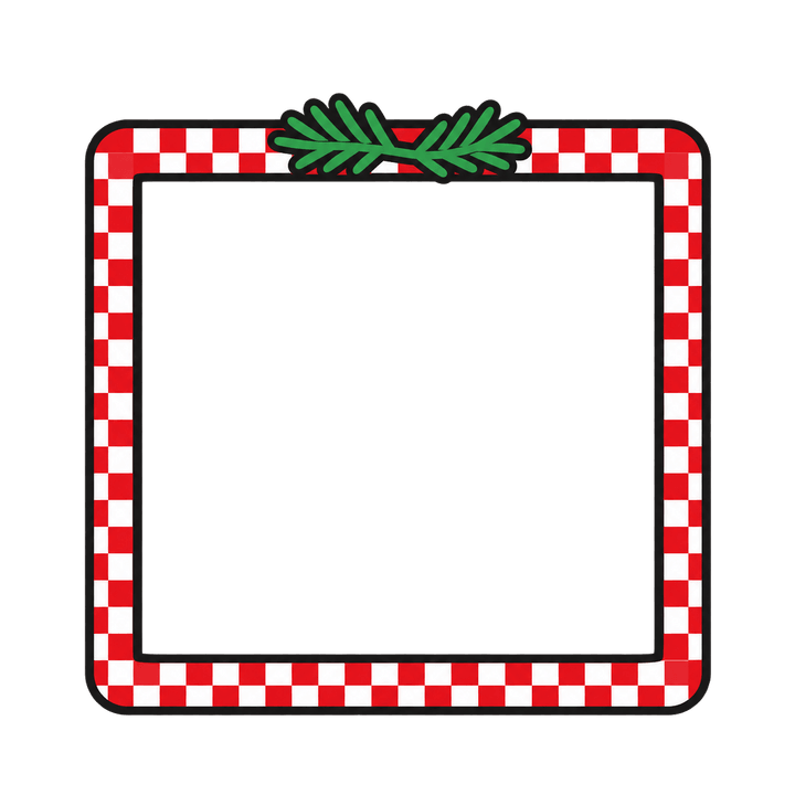 Rot-weiß karierter Rahmen – Weihnachten Clipart, transparentes PNG