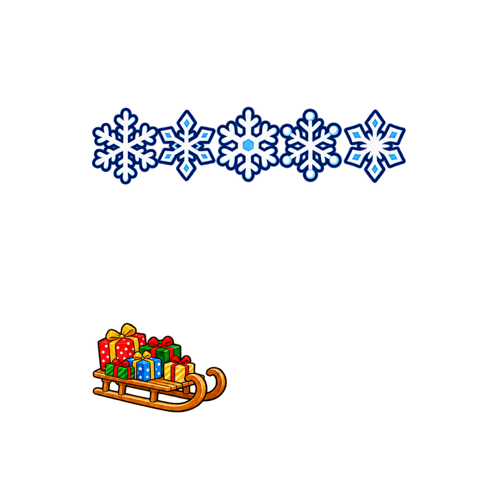 Rahmen mit Schlitten und Schneeflocken – Weihnachten Clipart, transparentes PNG