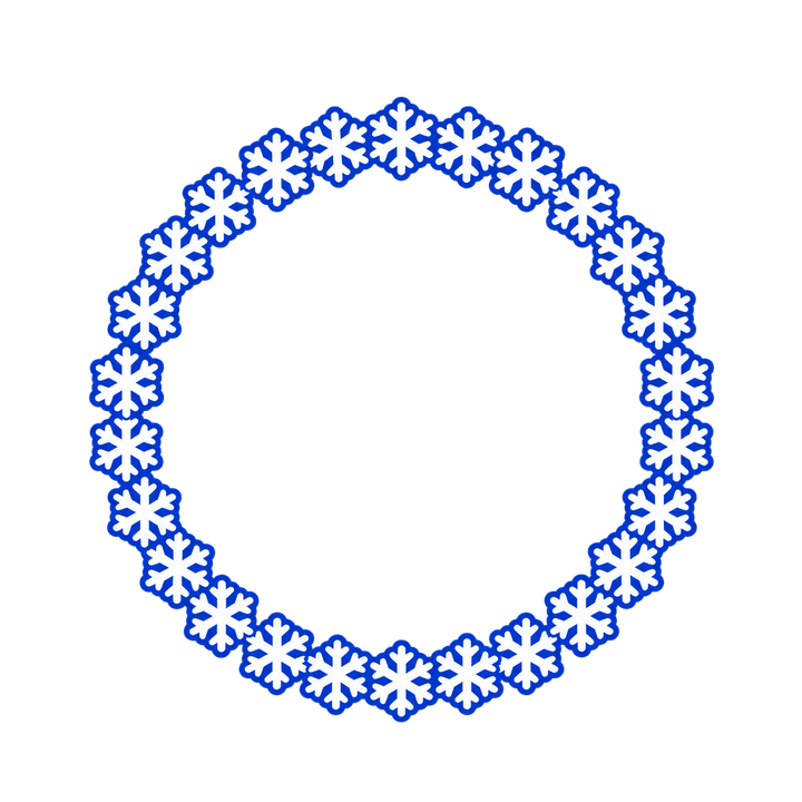 Runder Schneeflocken-Rahmen – Weihnachten Clipart, transparentes PNG