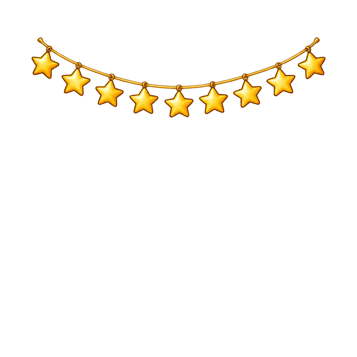 Rahmen mit goldener Sternengirlande – Weihnachten Clipart, transparentes PNG