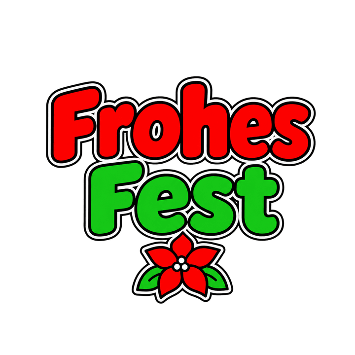 Rot-grüner Block-Schriftzug Frohes Fest – Weihnachten Clipart, transparentes PNG