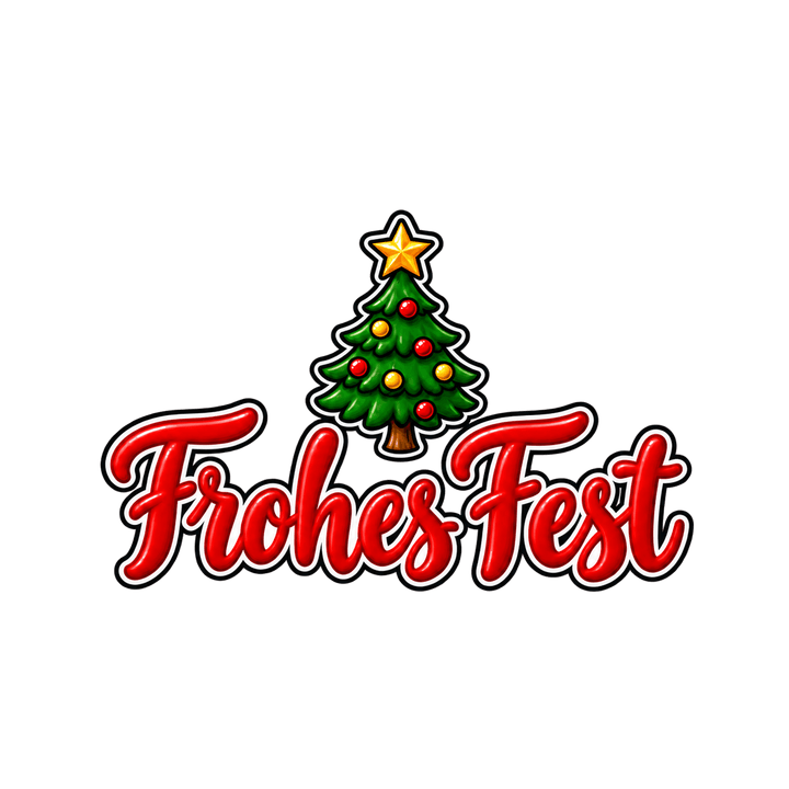 Roter Pinsel-Schriftzug Frohes Fest – Weihnachten Clipart, transparentes PNG