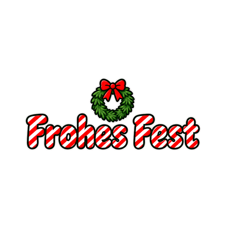 Zuckerstangen-Schriftzug Frohes Fest – Weihnachten Clipart, transparentes PNG