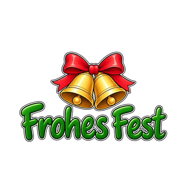 Grüner Glocken-Schriftzug Frohes Fest – Weihnachten Clipart, transparentes PNG