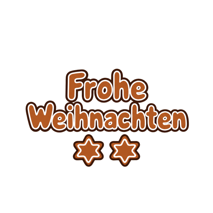 Lebkuchen-Schriftzug Frohe Weihnachten – Weihnachten Clipart, transparentes PNG