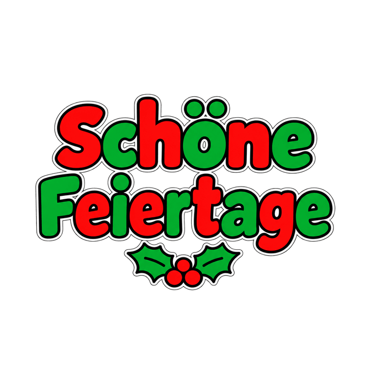 Rot-grüne Blockschrift Schöne Feiertage – Weihnachten Clipart, transparentes PNG