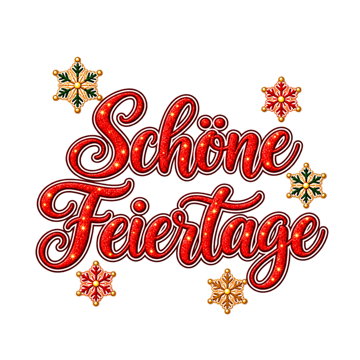Roter Glitzer-Schriftzug Schöne Feiertage – Weihnachten Clipart, transparentes PNG
