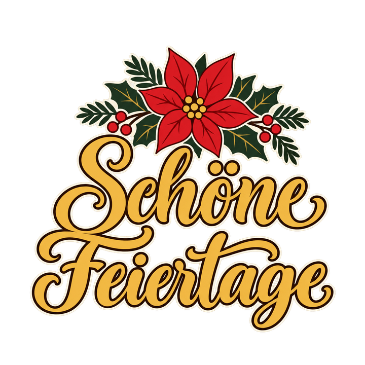 Goldener Schriftzug Schöne Feiertage – Weihnachten Clipart, transparentes PNG