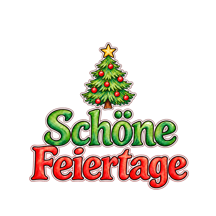 Grün-roter Schriftzug Schöne Feiertage – Weihnachten Clipart, transparentes PNG