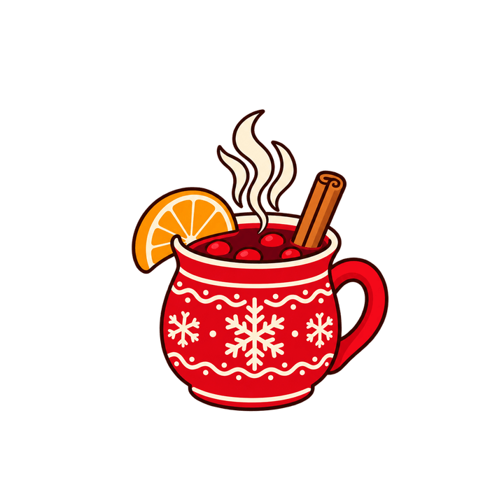 Tasse Kinderpunsch mit Orangenscheibe – Weihnachten Clipart, transparentes PNG