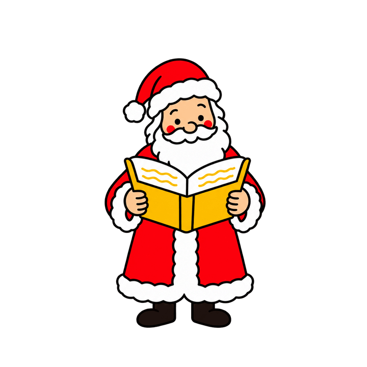 Nikolaus liest aus goldenem Buch – Weihnachten Clipart, transparentes PNG